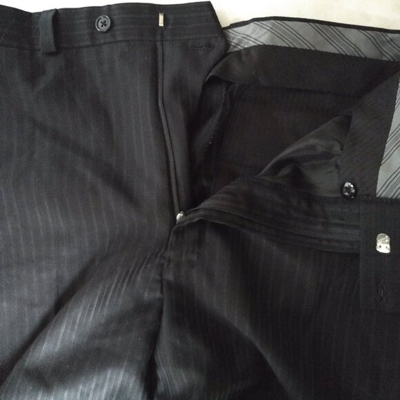 Calvin Klein 2 Piece Pinstriped Black Suit - Picture 3 of 8